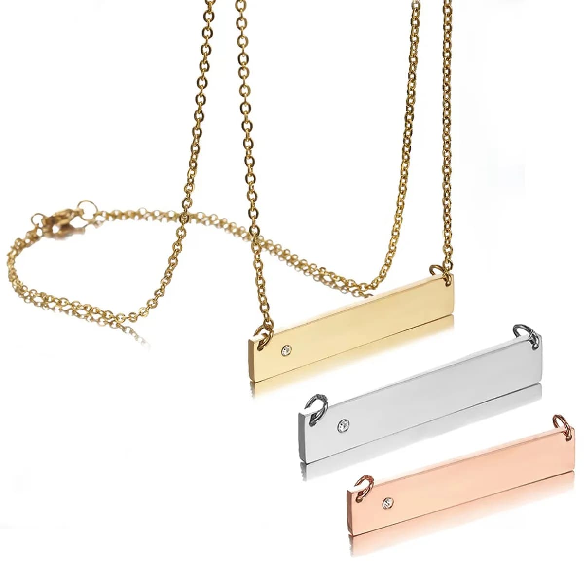 Custom Name Engraved Choker Chain Necklace — image 1