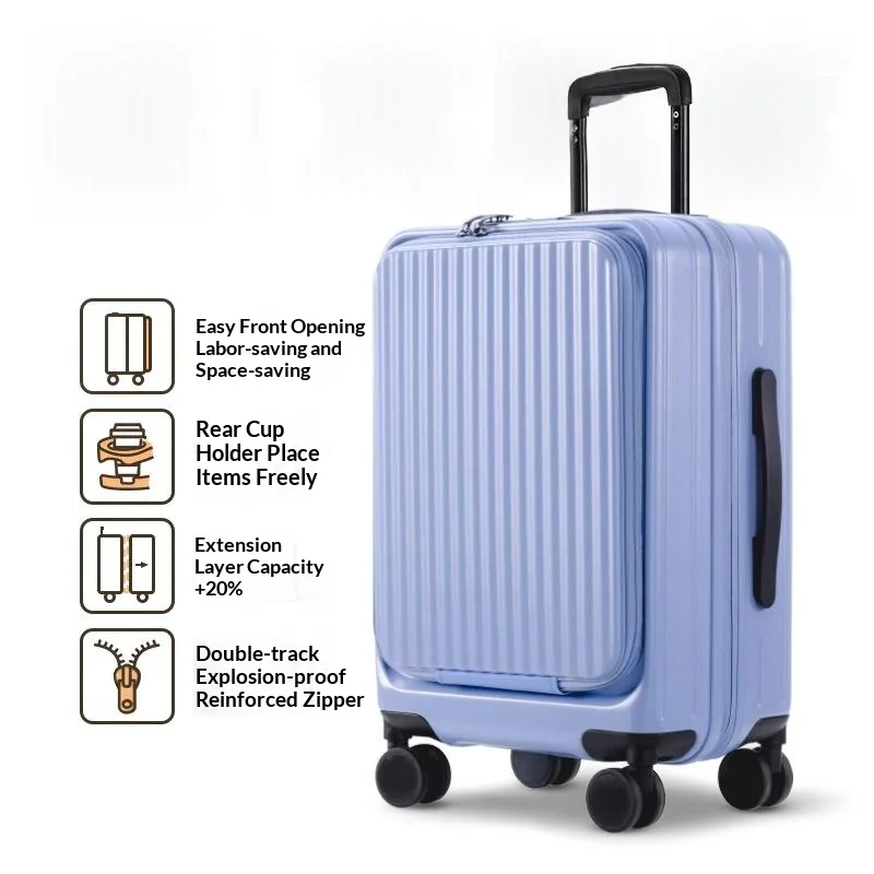 Expandable Side Opening Carry On Suitcase — image 1