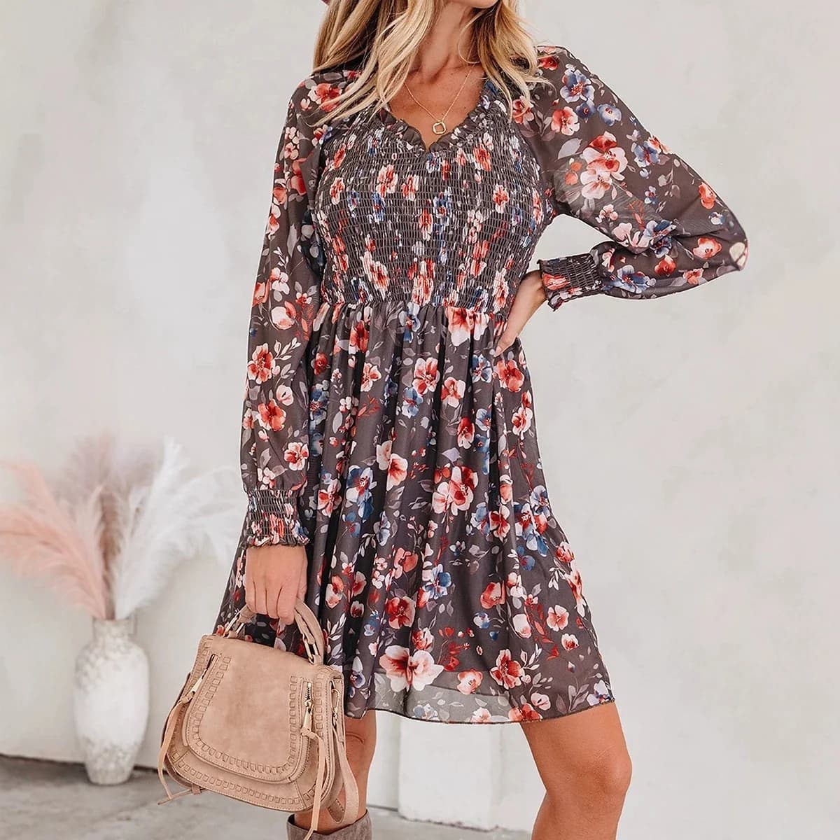Floral Print Waist Cinching Skirt — image 1