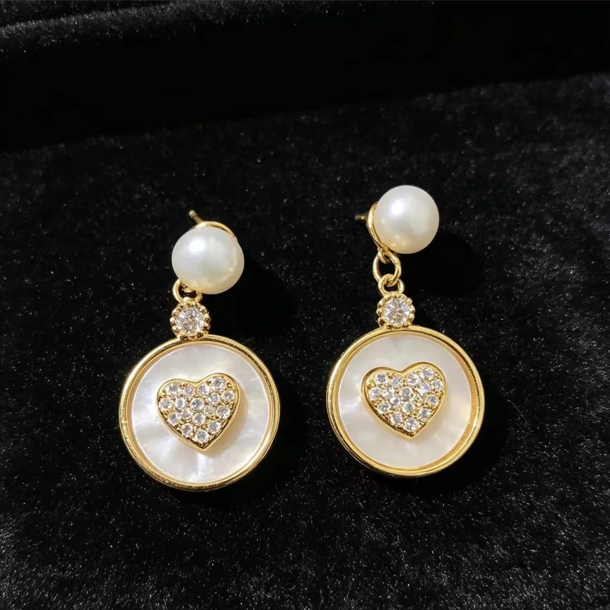 Versatile Heart Shaped Pearl Earrings — image 1