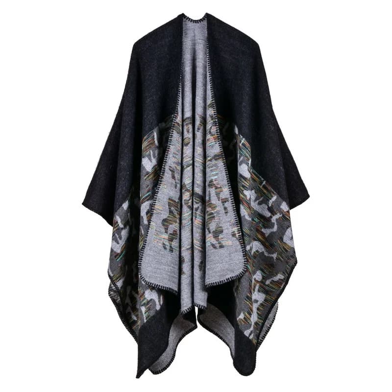 Women's Camouflage Faux Cashmere Poncho Cape — image 1
