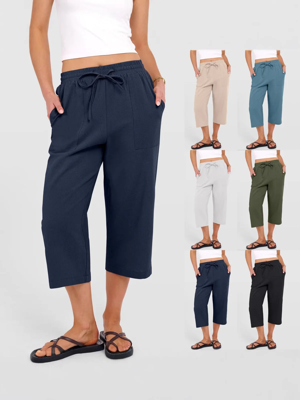 Women's Loose Cotton Linen Wide-Leg Pants — image 1